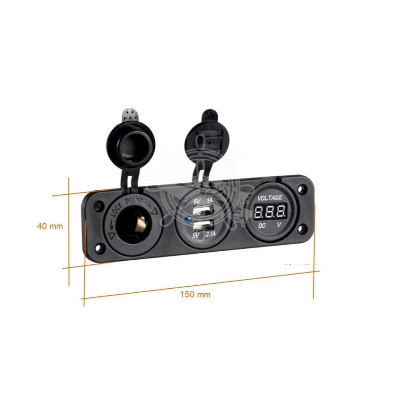 OSCULATI Prise 12V + USB + Voltmètre 4 OSCULATI Prise 12V + USB + Voltmètre – Image 2