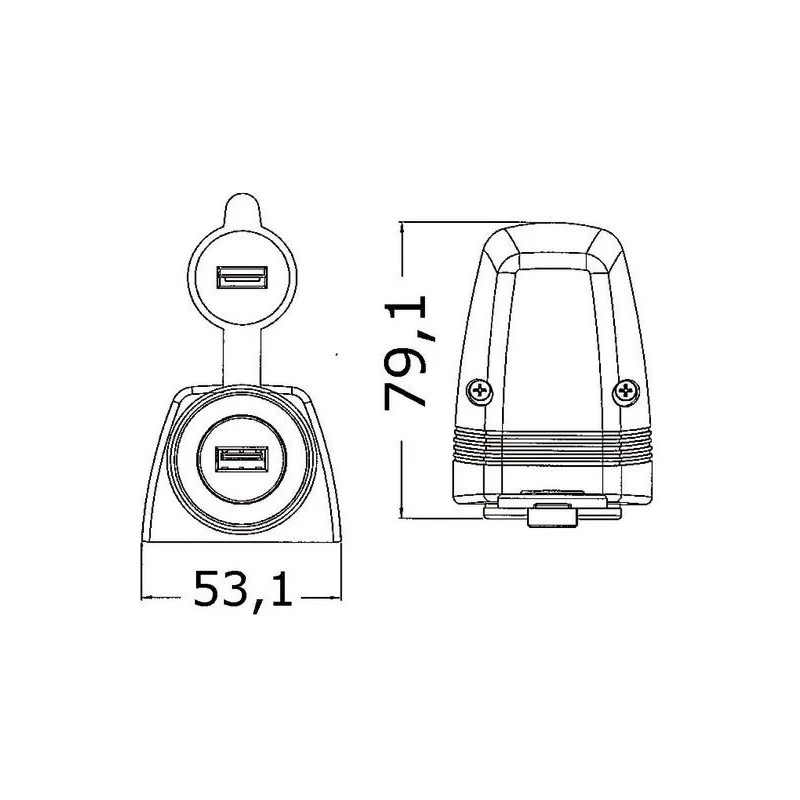 OSCULATI Prise USB En Saillie 4 OSCULATI Prise USB En Saillie – Image 2